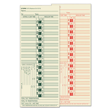 TOPS™ Time Clock Cards, Replacement For Ch-107-2, Two Sides, 3.5 X 9, 500-box freeshipping - TVN Wholesale